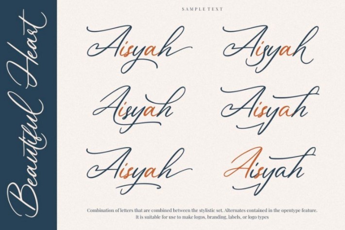 Beautiful Heart Script Font View