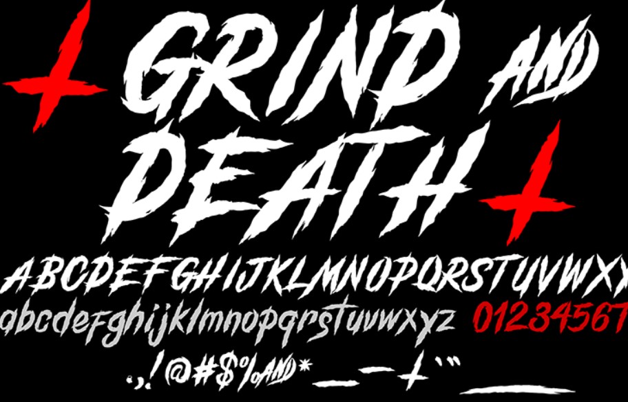Grind And Death Font View